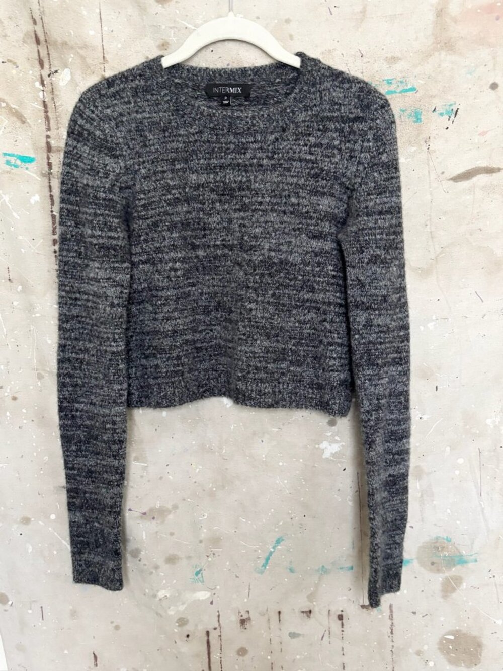 Intermix Cashmere Blend Crop Sweater